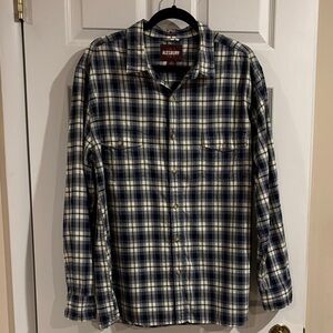 Alesbury Men's Long-Sleeve Plaid 100% Cotton‎ Button Down Shirt size XL